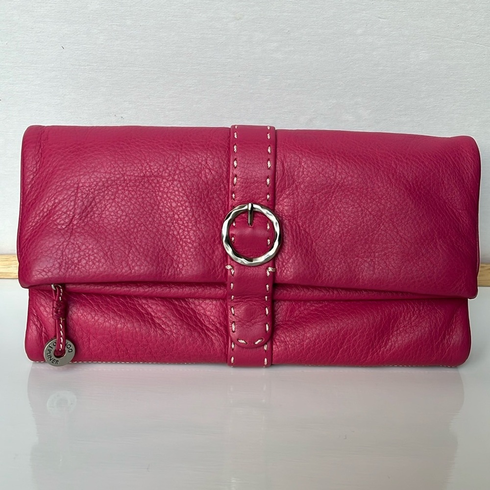 Donald J. Pliner Pink Leather Clutch
